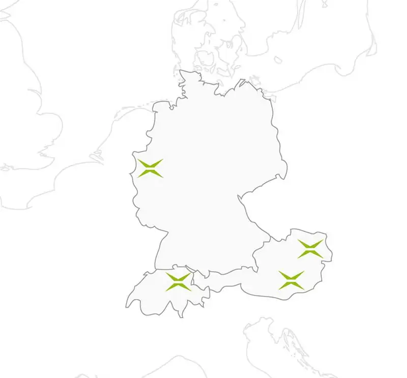 Karte der XiTrust Niederlassungen