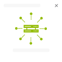 Icon eines Servers und stilisierten Verbindungen